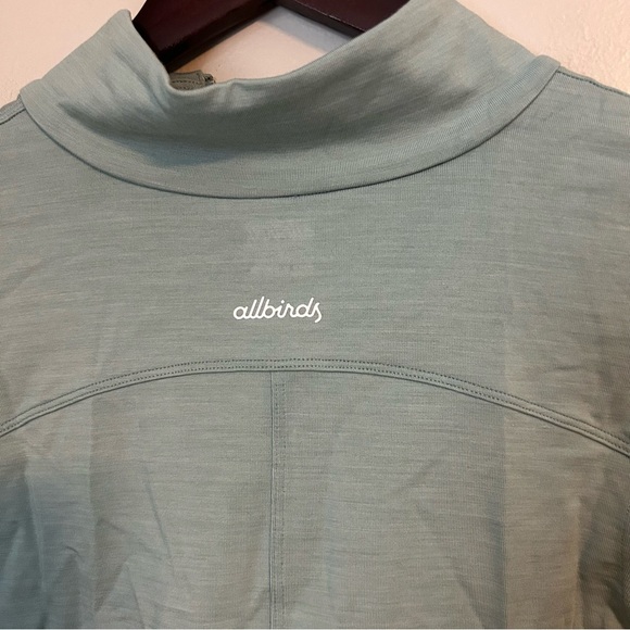 Allbirds Quarter Zip Pullover Natural Run Mid Layer Green Hush Athleisure Casual - Picture 8 of 12